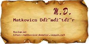 Matkovics Dömötör névjegykártya